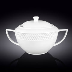 Wilmax Suppenterrine mit Deckel 2800 ml aus Porzellan, oval, weiß, WL-880101511/A