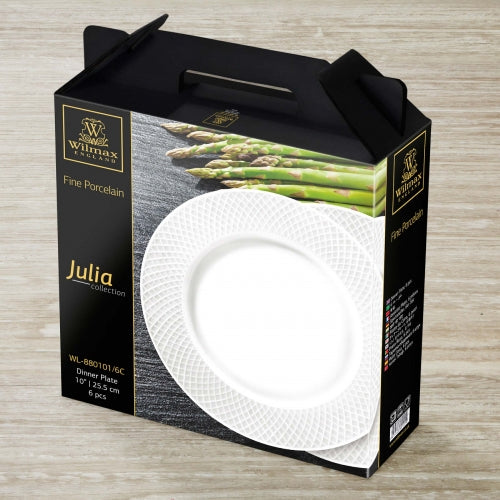 Wilmax Speiseteller 25,5 cm Weiß Porzellan 6er Set WL-880101/6C