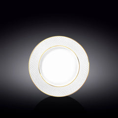 Wilmax Dessertteller mit Goldlinien, flacher Rand, 20 cm, WL-880102102/A