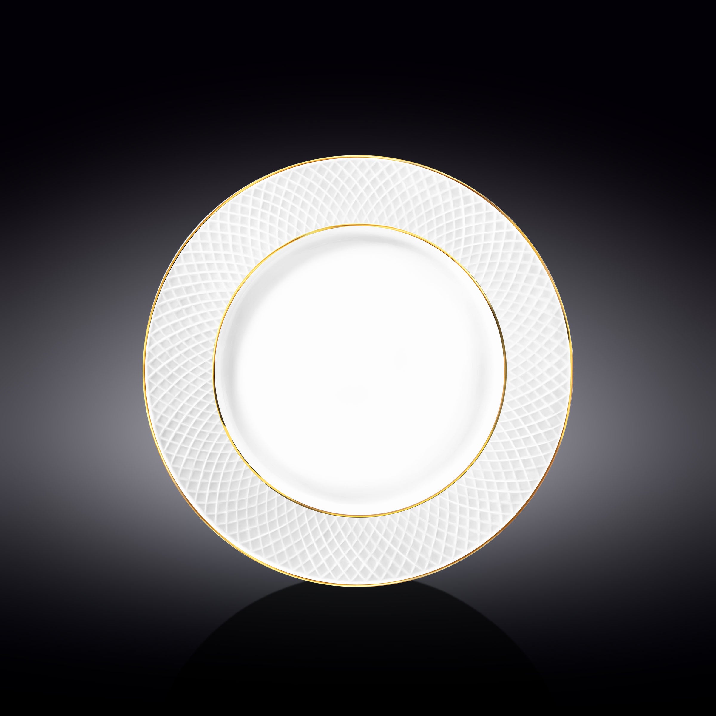 Wilmax Speiseteller 25,5 cm Weiß Porzellan mit Goldlinien WL-880102104/A