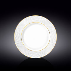Wilmax Flacher Speiseteller mit Goldlinien, 25,5 cm, Porzellan, WL-880102104/A