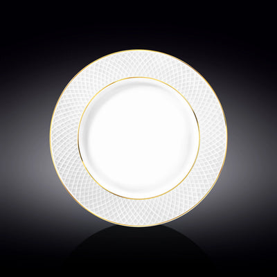 Wilmax Speiseteller 28 cm Weiß Porzellan mit Goldlinien WL-880102106/A