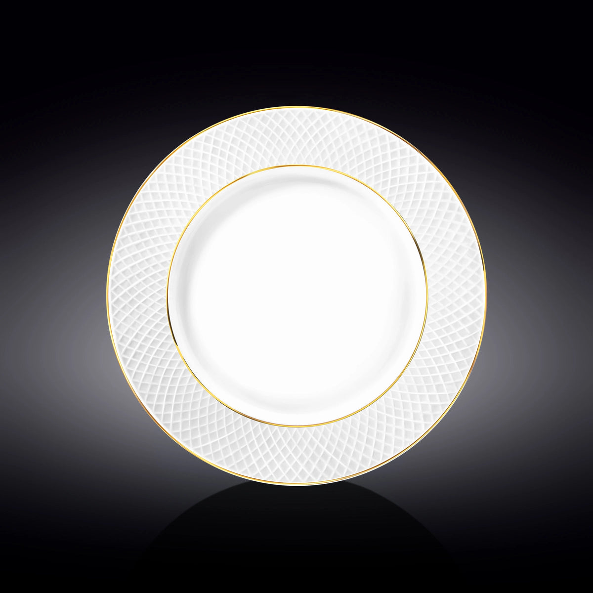 Wilmax England Speiseteller mit Goldlinien, 28 cm, Porzellan, WL-880102106/A