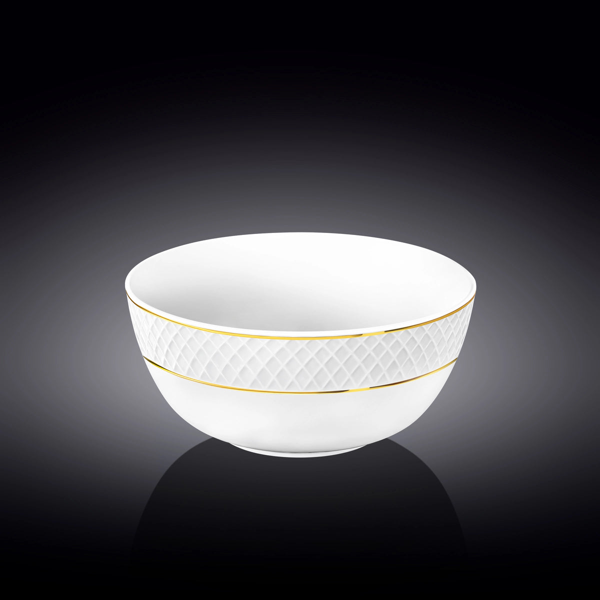 Wilmax Porzellanschale mit Goldlinien, 18 cm, 1300 ml, 6er-Set, WL-880102369/A6