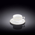 Wilmax Kaffeetasse mit Untertasse 90 ml Weiß Porzellan WL-880102400/AB