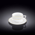 Wilmax Tasse mit Untertasse 240 ml Weiß Porzellan WL-880102404/AB