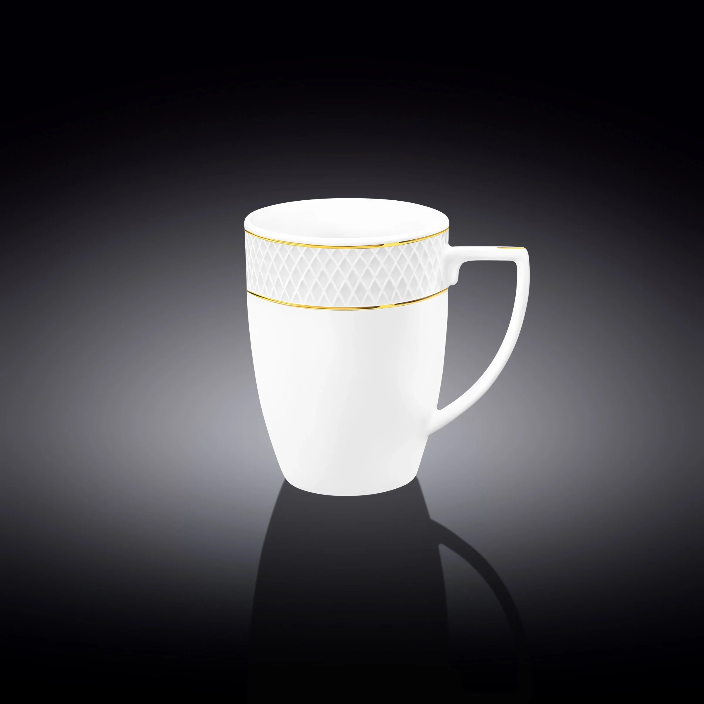 Wilmax Tasse 450 ml Weiß mit Golddekor aus Porzellan