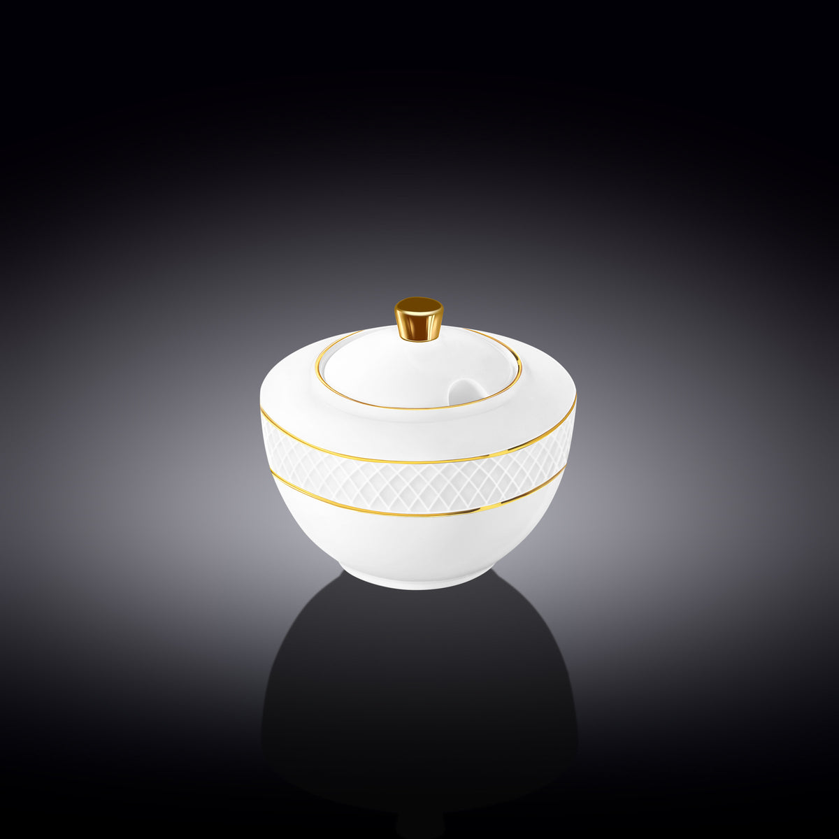 Wilmax Zuckerdose mit Goldverzierung 340 ml – Elegantes Design – WL-880102470/A