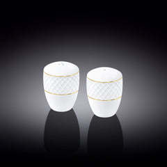 Wilmax Salz- & Pfefferstreuer Set mit Goldlinien – Weiß & Gold – WL-880102555/SP