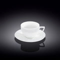 Wilmax Tasse mit Untertasse 240 ml Weiß Porzellan WL-880105/AB
