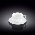 Wilmax Tasse mit Untertasse 240 ml Weiß Porzellan WL-880105/AB