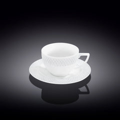 Wilmax Porzellan Teetasse und Untertasse, 240 ml, WL-880105/AB