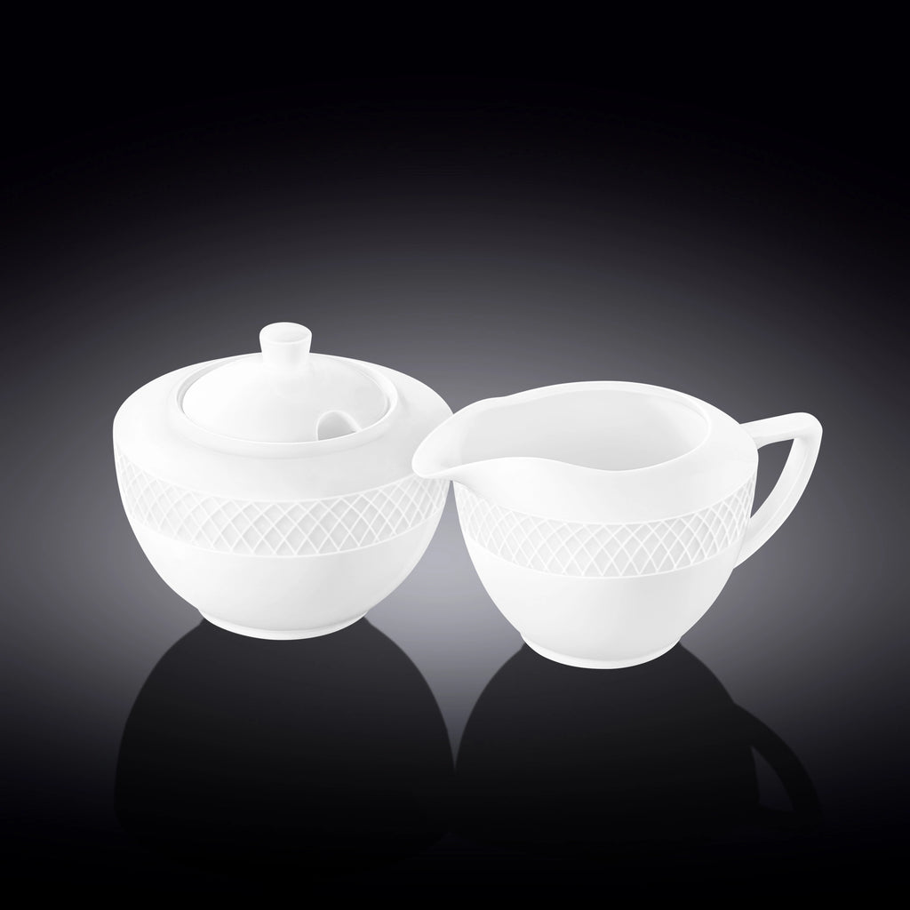 Wilmax Zucker & Sahne Set 2-teilig Weiß Porzellan WL-880112/2C