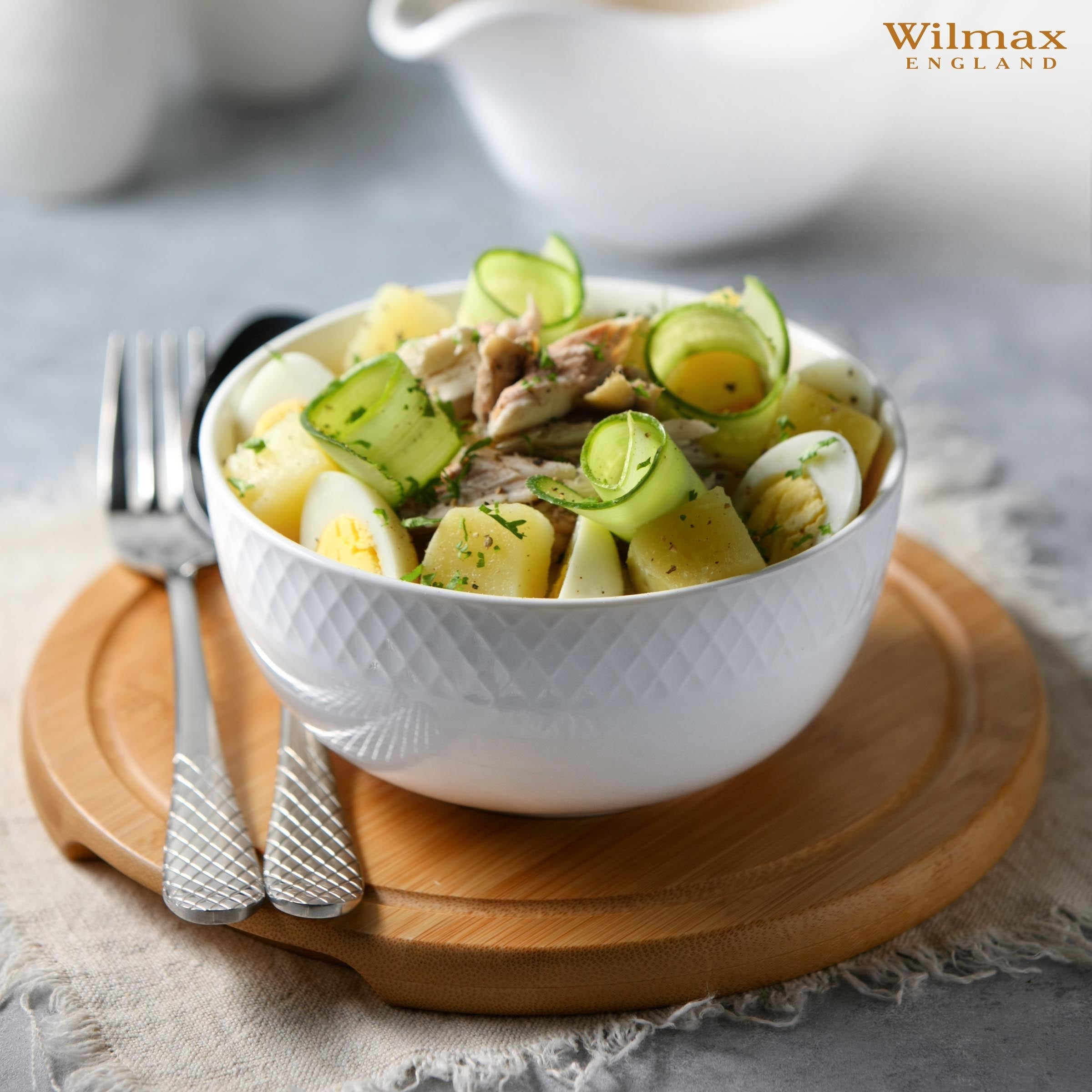Wilmax Schale 1850 ml 20 cm Weiß aus Porzellan