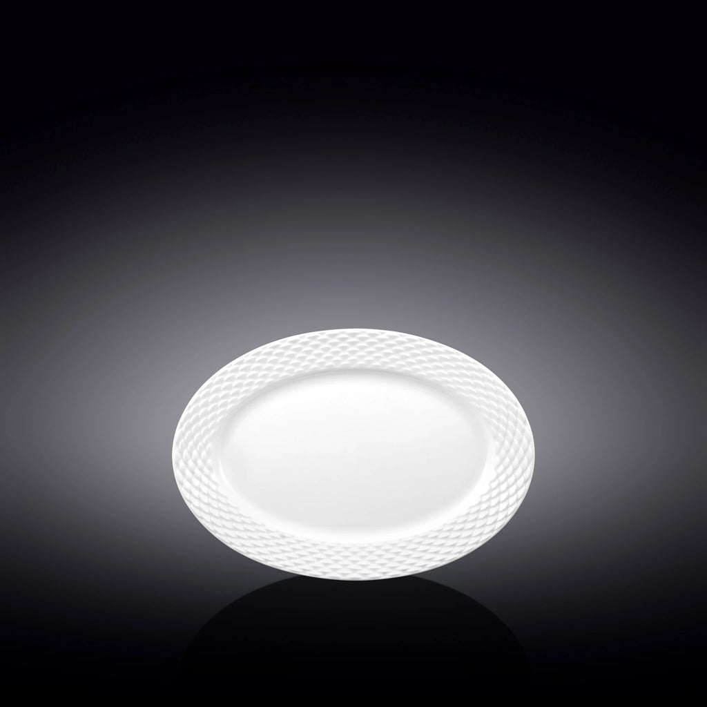 Wilmax Servierplatte oval 20x14 cm Weiß Porzellan Diamond WL-880101114/A
