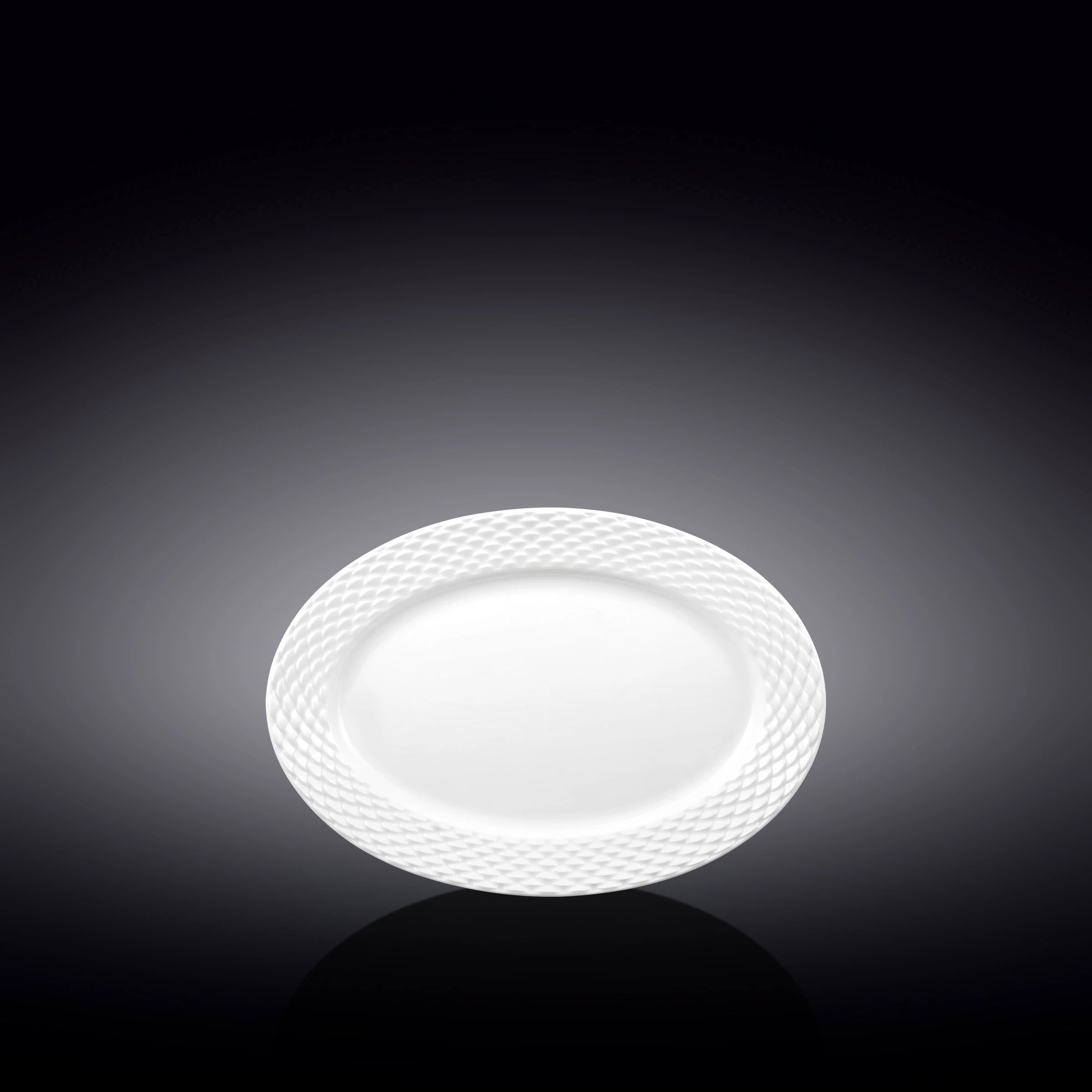 Wilmax Servierplatte oval 20x14 cm Weiß Porzellan Diamond WL-880101114/A