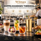 Wilmax Doppelwandige Tasse 250 ml 4er-Set Transparent