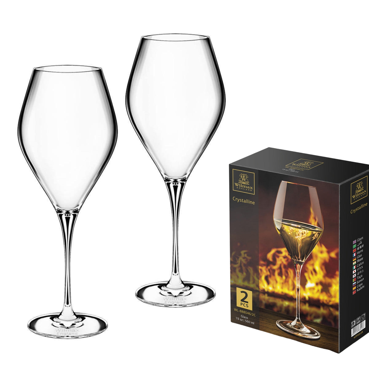 Wilmax Weinglas konisch 560 ml 2er-Set Transparent aus Wilmax Crystalline-Serie