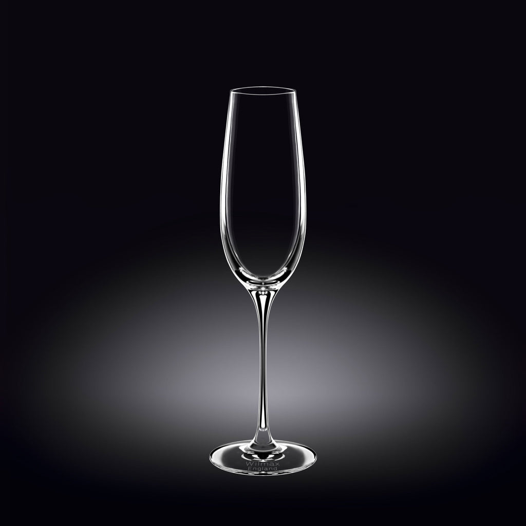 Wilmax Champagnerflöte 260 ml 2er-Set Transparent aus Wilmax Crystalline-Serie