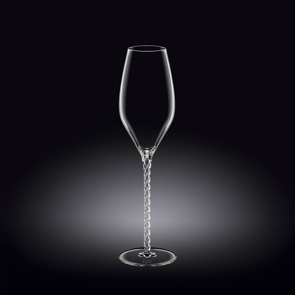 Wilmax Champagnerflöte 300 ml 2er-Set Transparent aus Wilmax Crystalline-Serie