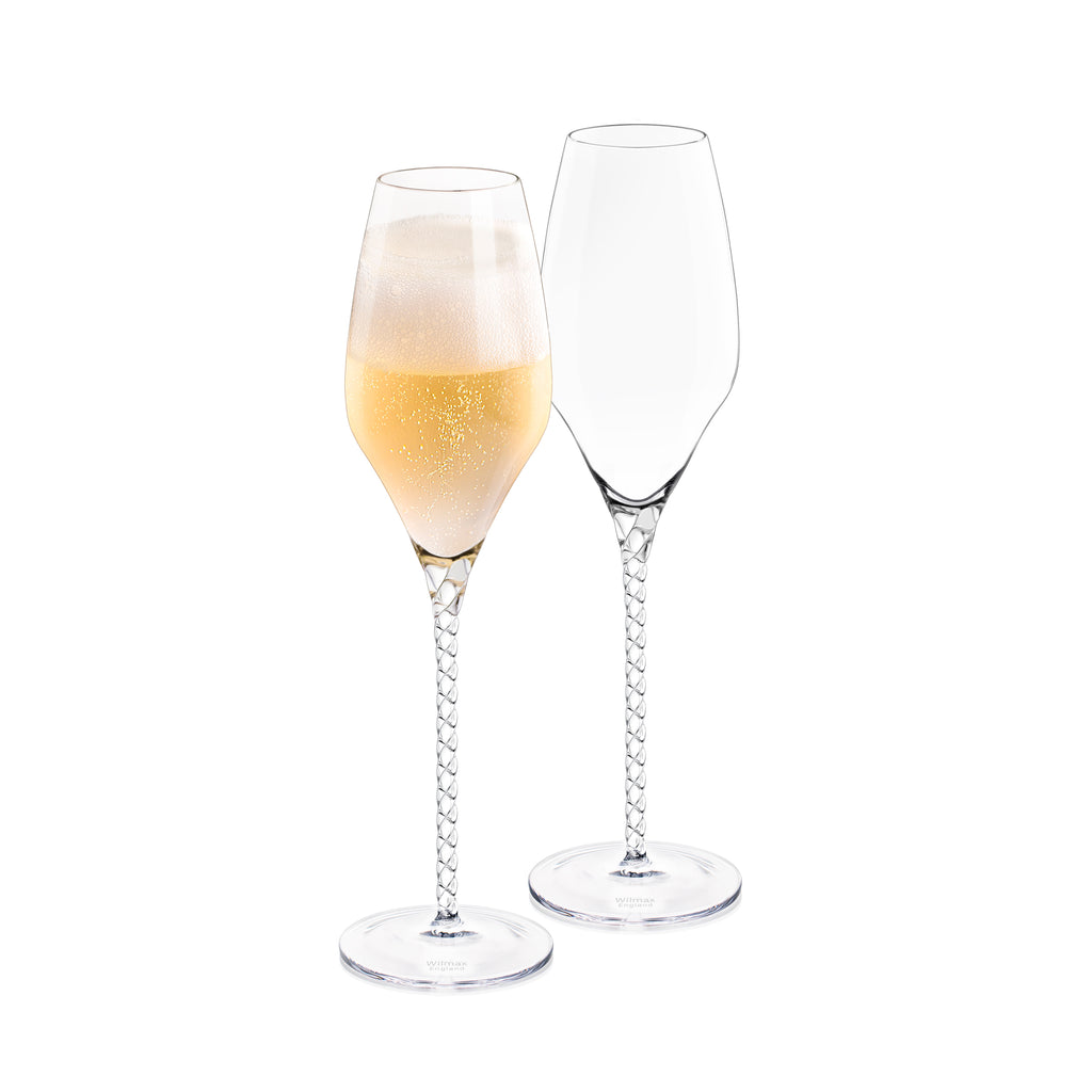 Wilmax Champagnerflöte 300 ml Kristallglas Transparent 2er Set WL-888104/2C
