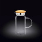 Wilmax Karaffe 1000 ml Thermoglas mit Bambusdeckel Transparent WL-888207/A