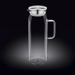 Wilmax Borosilikat-Glaskrug 1500 ml mit Edelstahl-Deckel WL-888210/A