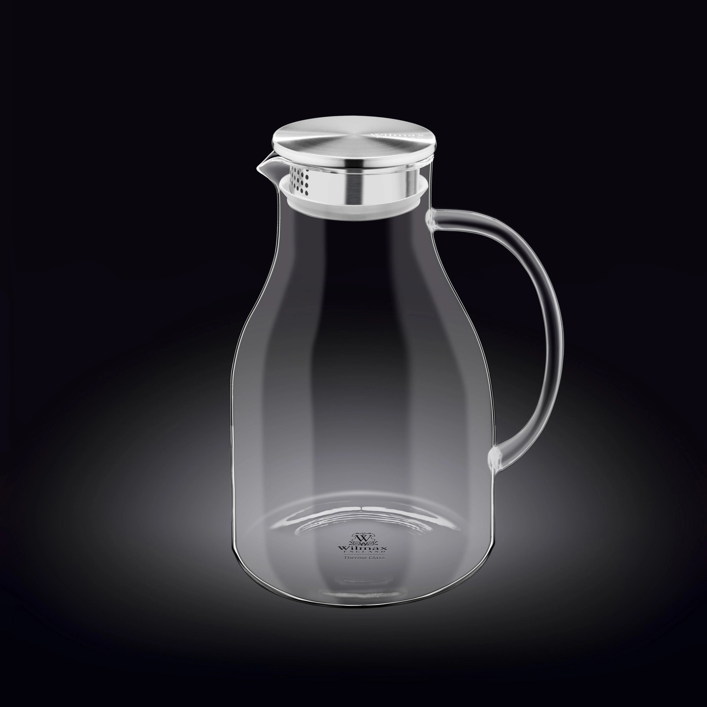 Wilmax Karaffe 2500 ml Thermoglas mit Edelstahl Deckel Transparent WL-888211/A