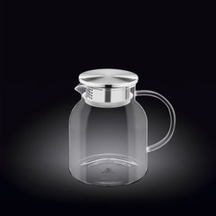 Wilmax Borosilikat Glas Karaffe mit Edelstahl-Deckel 1000 ml – WL-888213/A