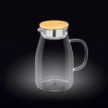 Wilmax Karaffe 1900 ml Thermoglas mit Bambusdeckel Transparent WL-888216/A