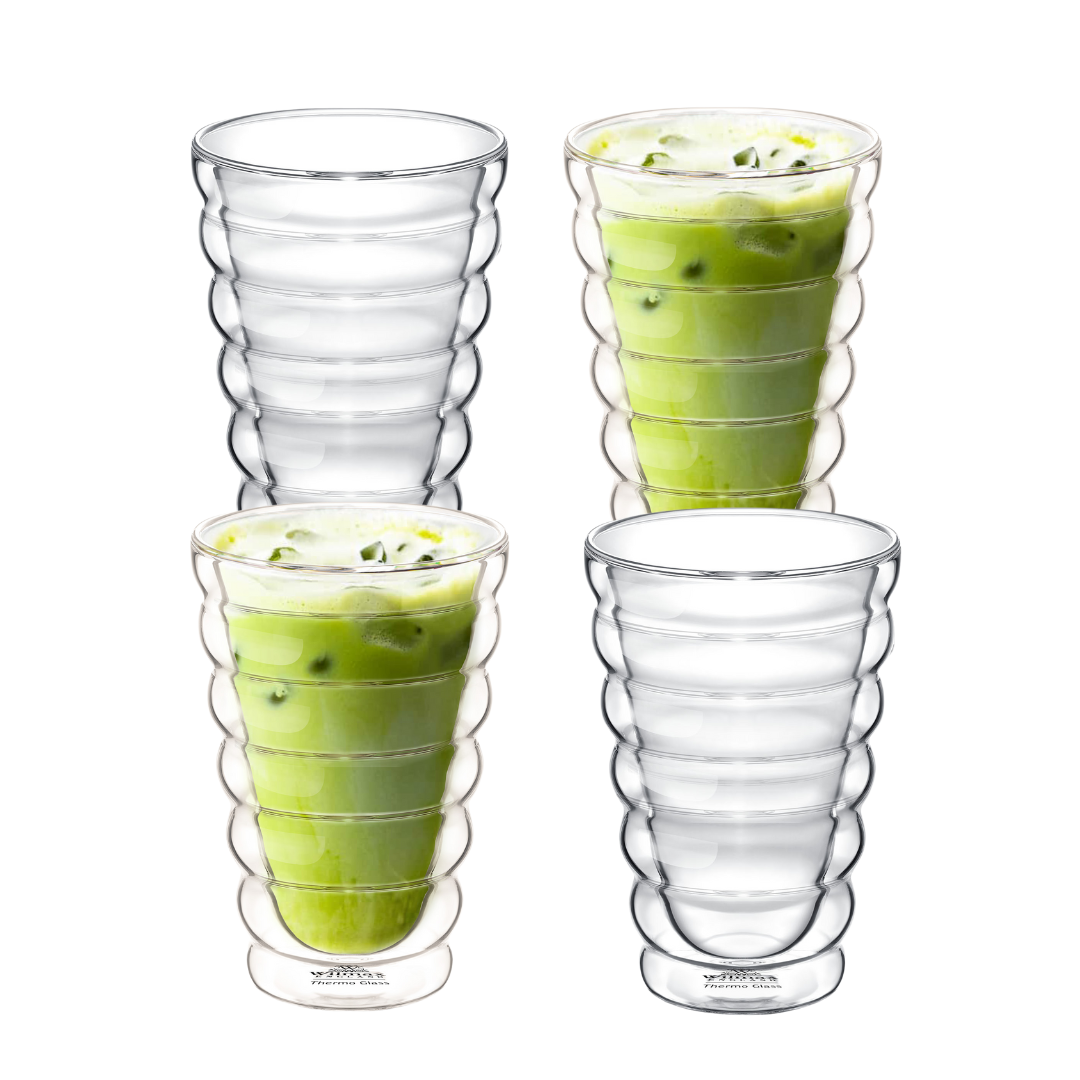 Wilmax Doppelwandiger Thermobecher 250 ml 4er-Set Transparent