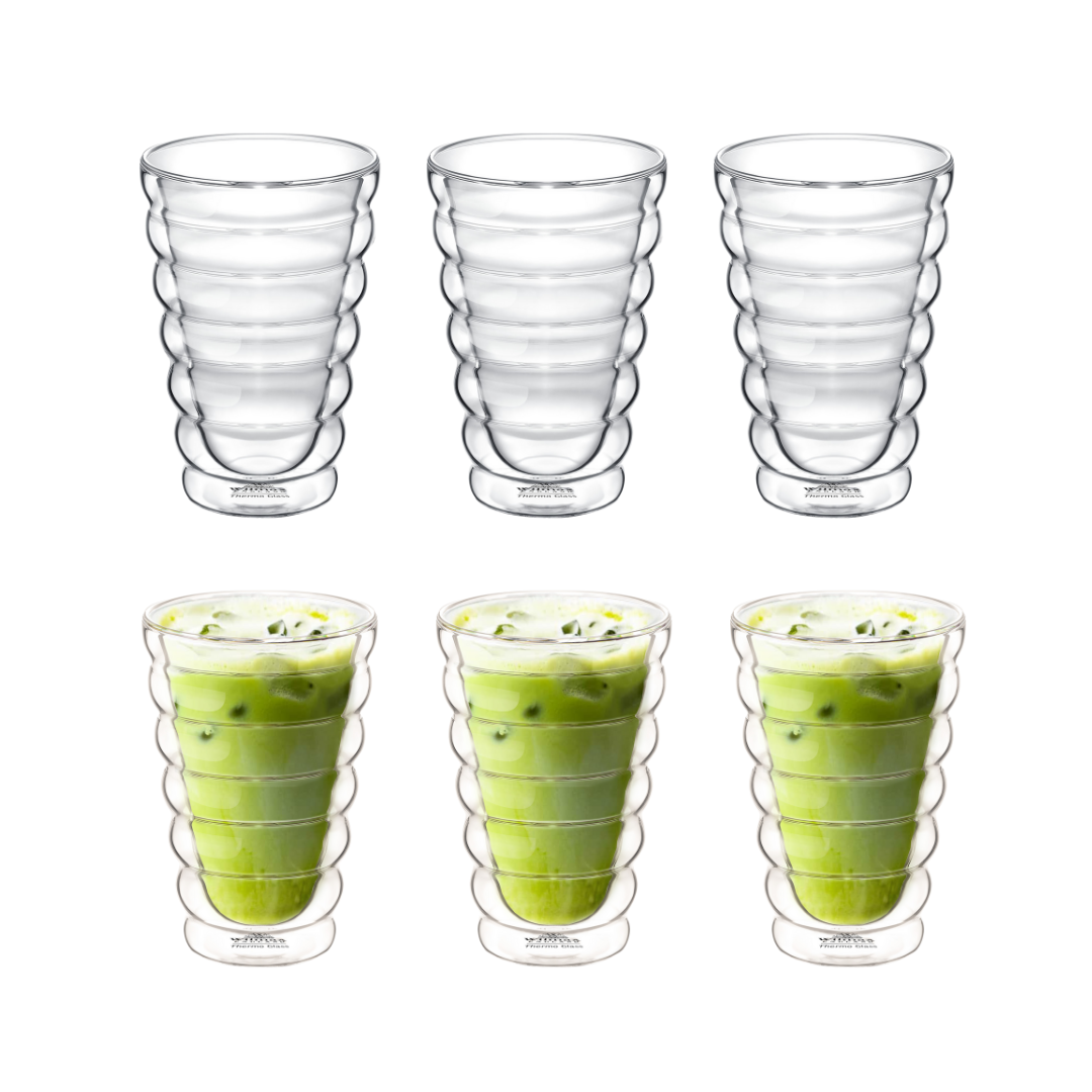 Wilmax Glas mit Doppelwand, 250 ml, 6er Set, WL-888416/A6