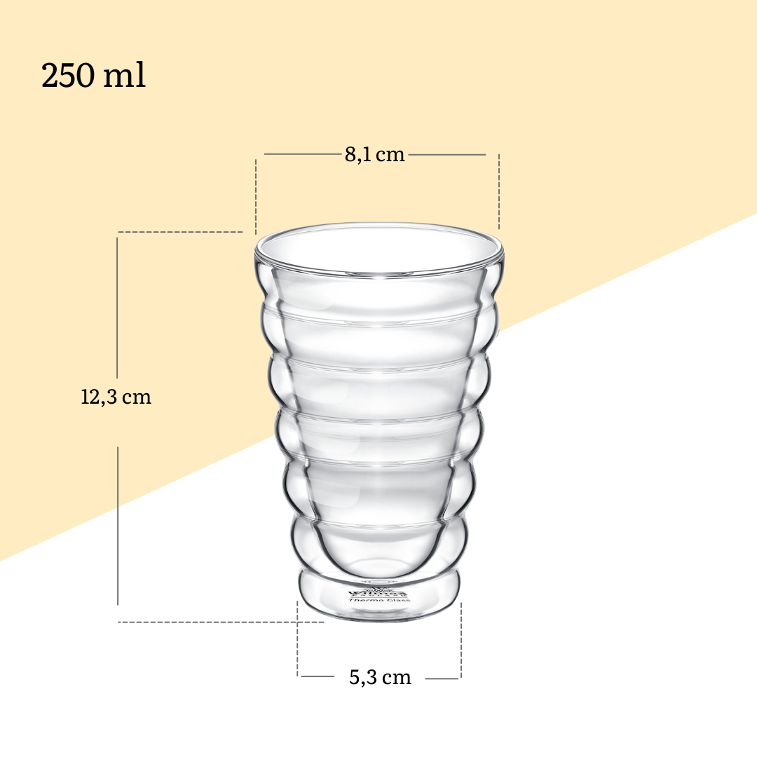 Wilmax Doppelwandiger Thermobecher 250 ml Transparent aus Glas