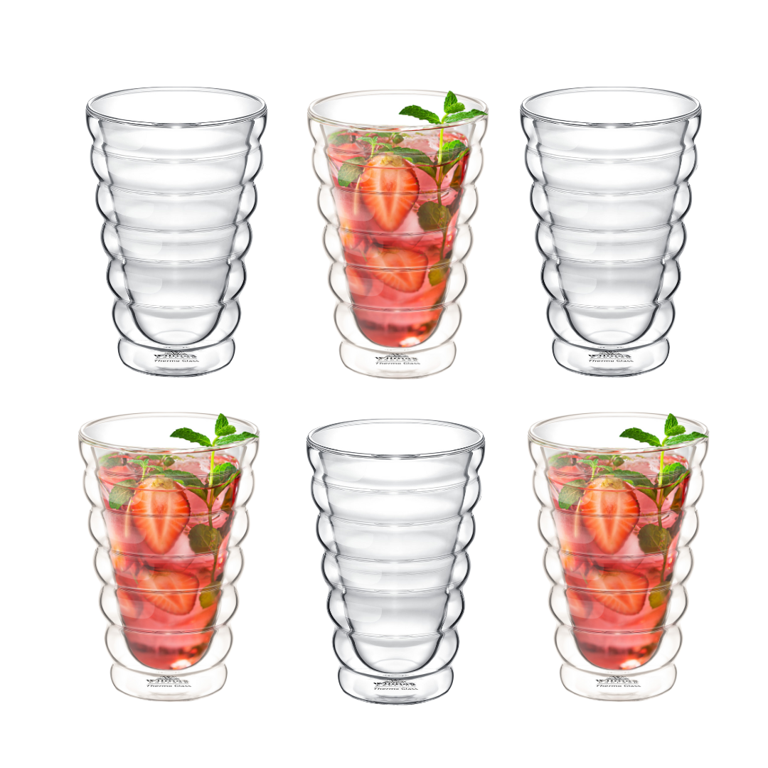 Wilmax Glas mit Doppelwand, 300 ml, 6er Set, WL-888417/A6