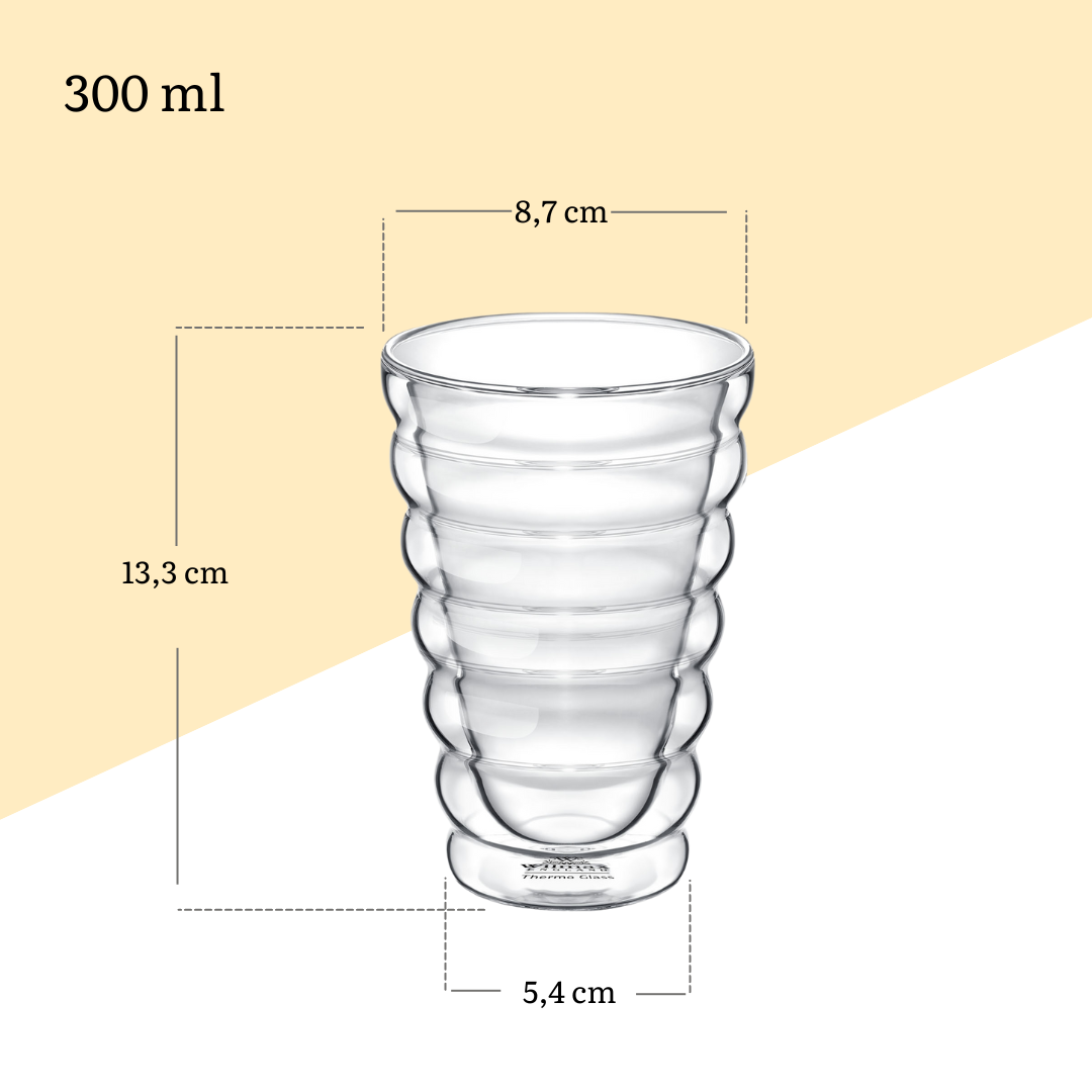 Wilmax Doppelwandiger Thermobecher 350 ml 6er-Set Transparent
