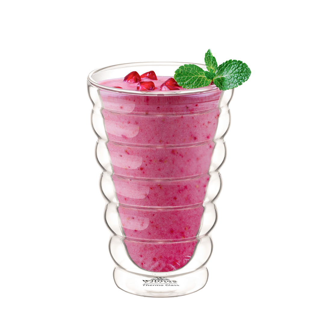 Wilmax Doppelwandiger Thermobecher 400 ml 2er-Set Transparent