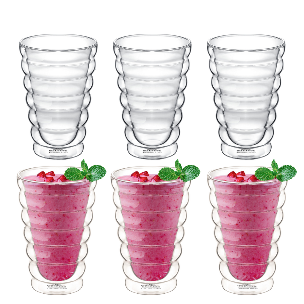 Wilmax Doppelwandiges Thermoglas 400 ml 6er Set WL-888418/A6