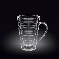 Wilmax Doppelwandiger Thermoglas-Becher, 300 ml, WL-888424/A