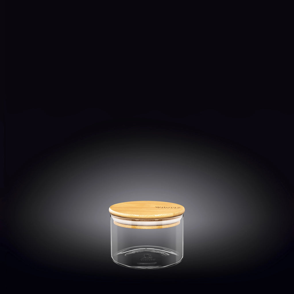 Wilmax Vorratsglas 400 ml mit Bambusdeckel Transparent WL-888501/A