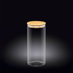Wilmax Vorratsglas 1500 ml mit Bambusdeckel 2er Set WL-888507/A2