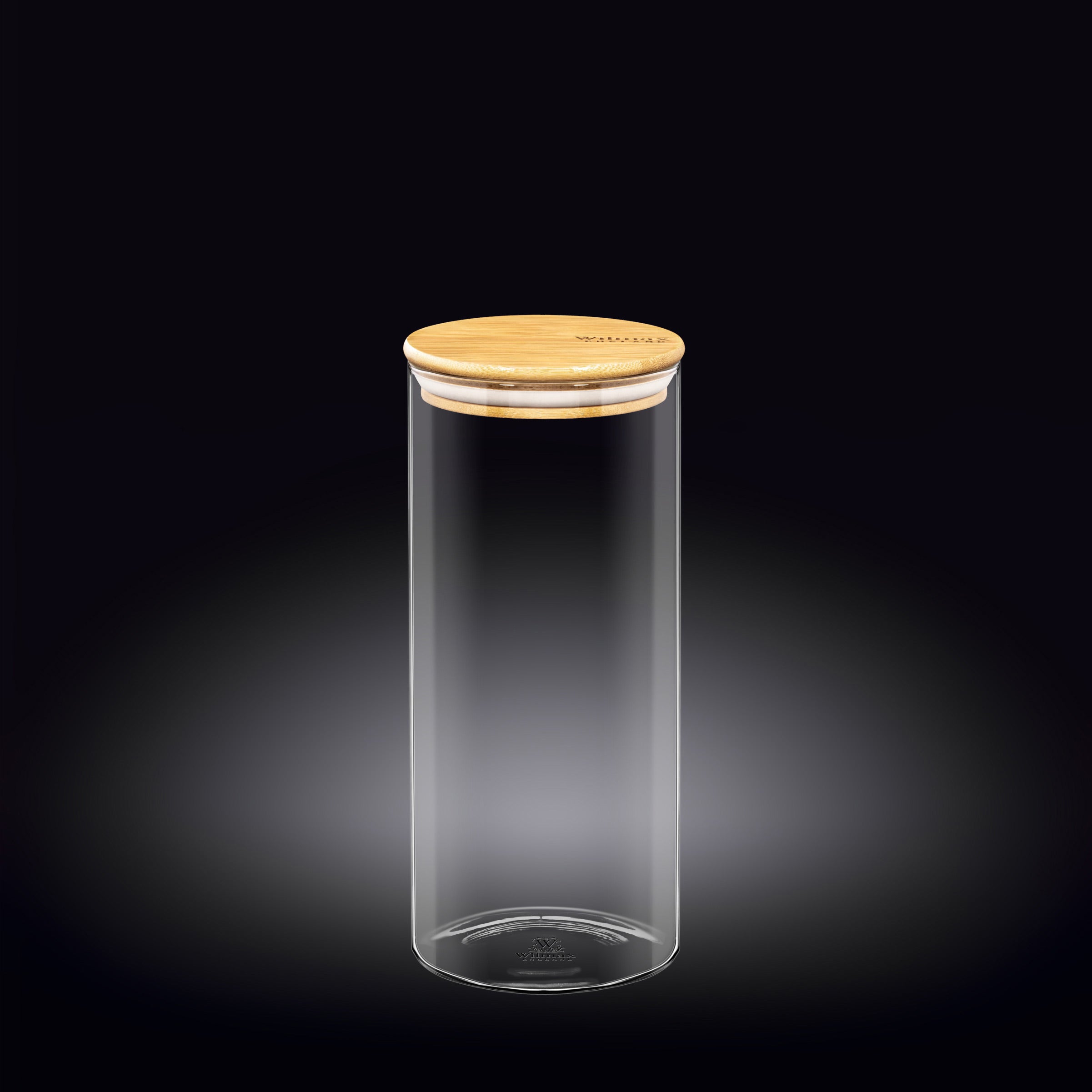 Wilmax Vorratsglas 1500 ml mit Bambusdeckel 2er Set WL-888507/A2