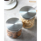 Wilmax Vorratsglas 600 ml mit Edelstahldeckel 3er Set WL-888512/A3