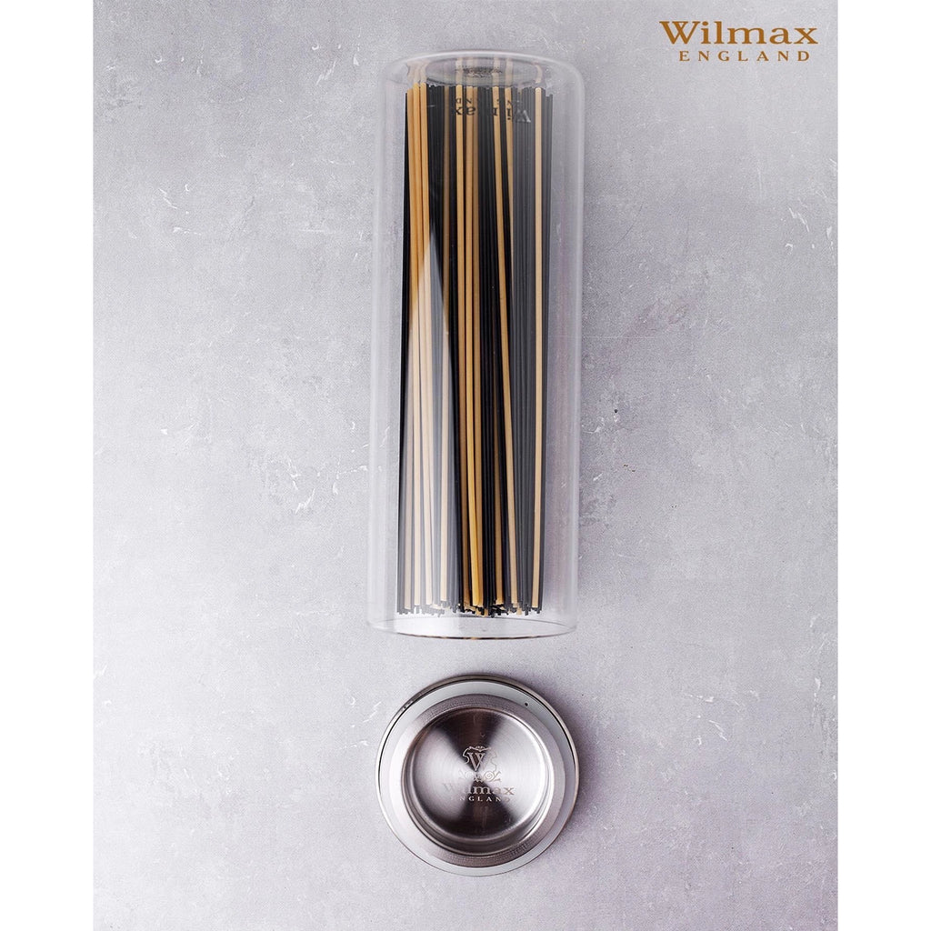 Wilmax Vorratsglas 2000 ml mit Edelstahl Deckel Transparent WL-888520/A