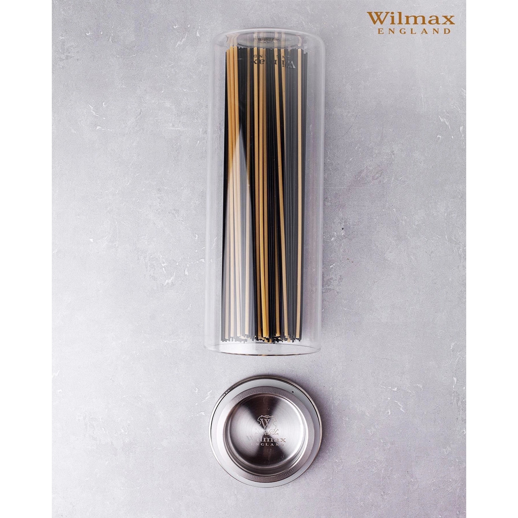 Wilmax Vorratsglas 2000 ml mit Edelstahl Deckel Transparent WL-888520/A