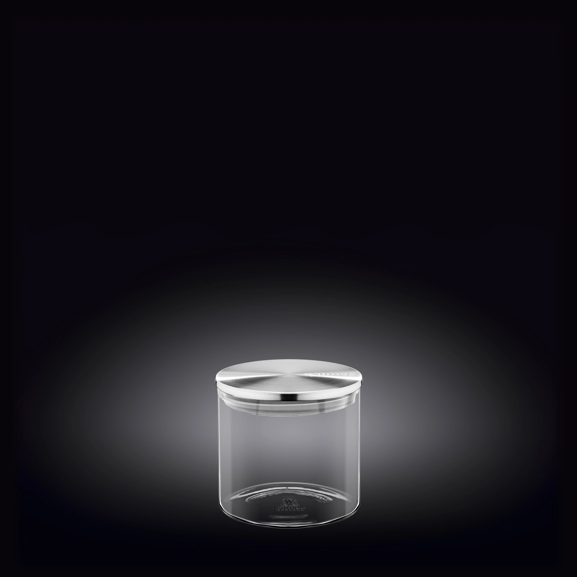 Wilmax Vorratsglas 600 ml mit Edelstahl Deckel Transparent WL-888512/A