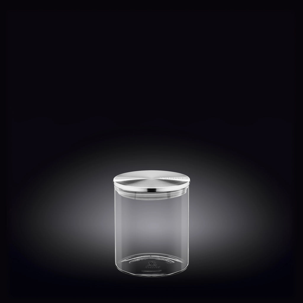 Wilmax Vorratsglas 760 ml mit Edelstahldeckel 3er Set WL-888513/A3