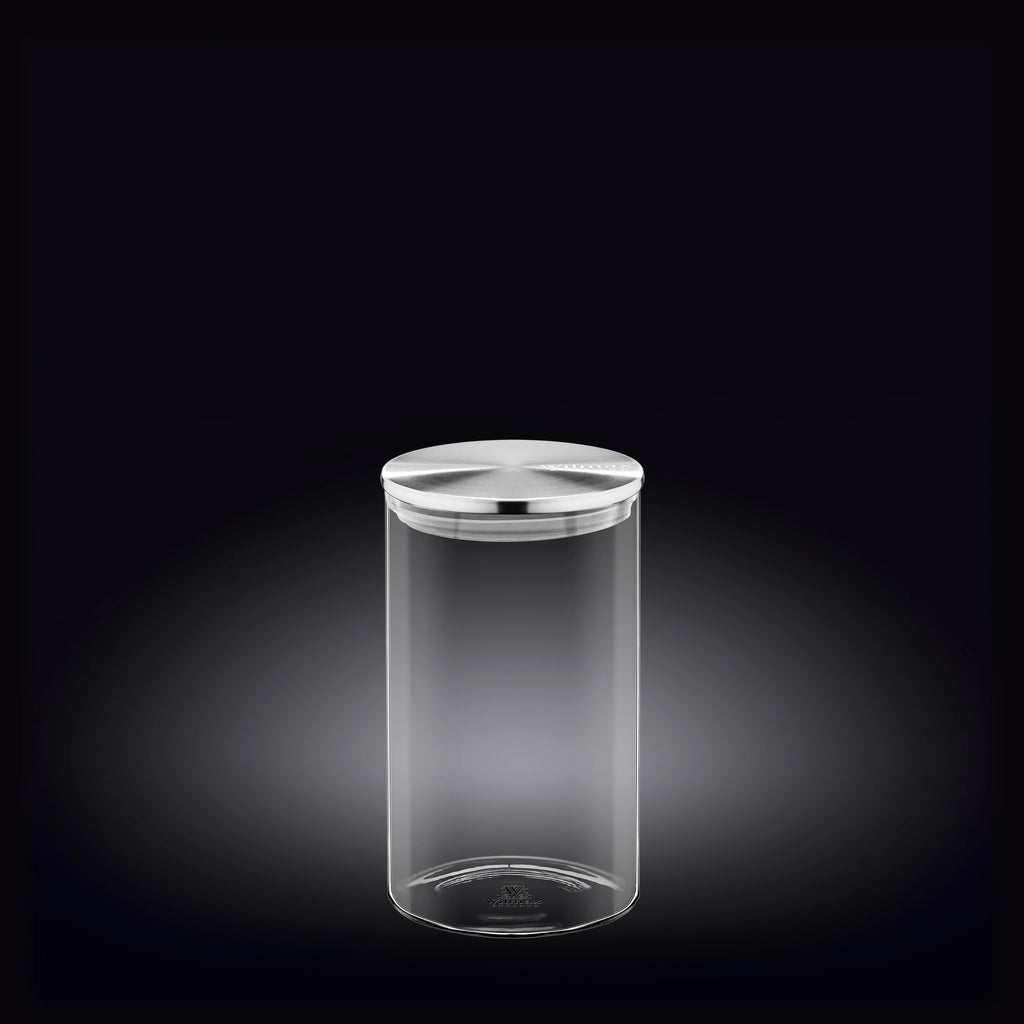 Wilmax Vorratsglas 1100 ml mit Edelstahldeckel 3er Set WL-888515/A3