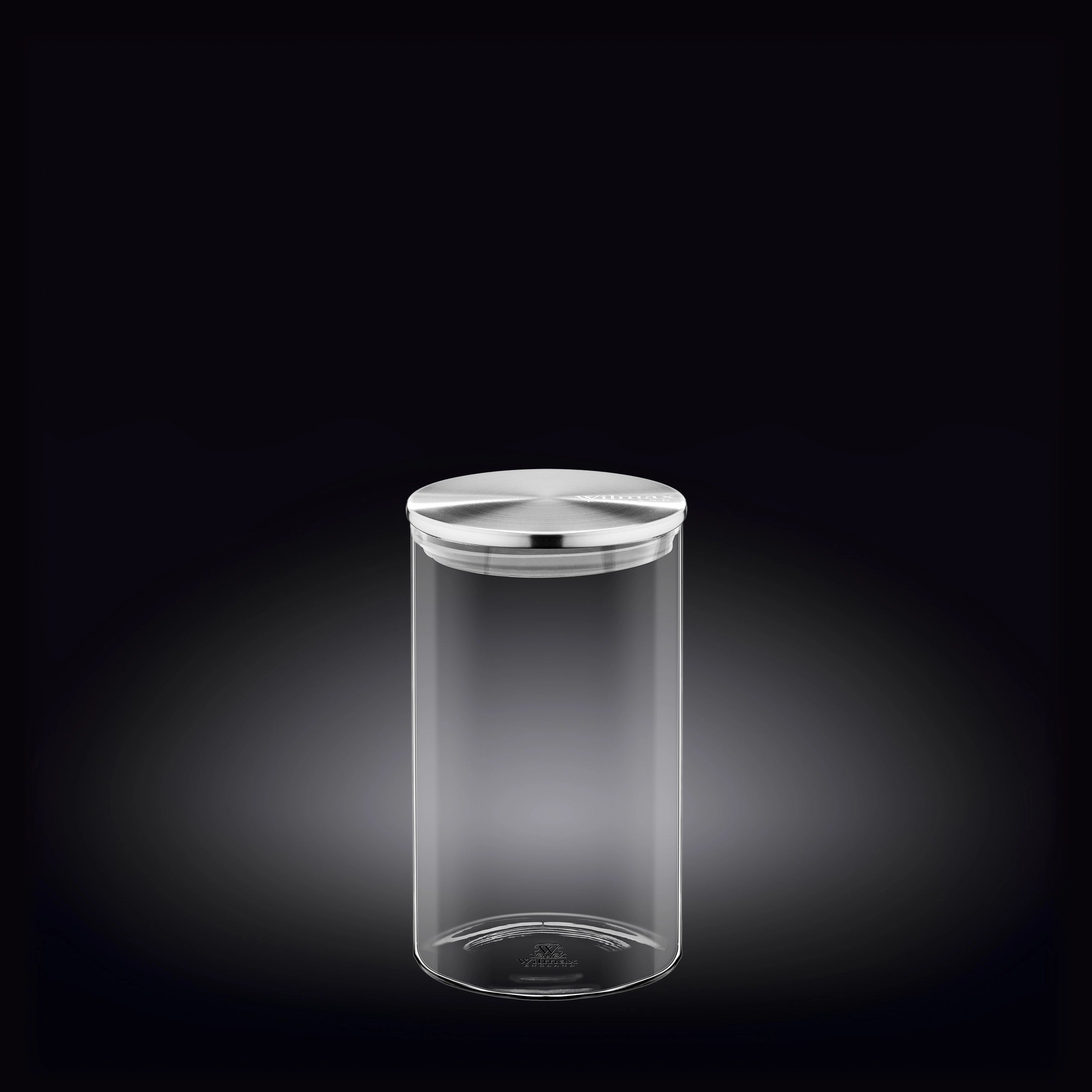 Wilmax Vorratsglas 1100 ml mit Edelstahl Deckel Transparent WL-888515/A