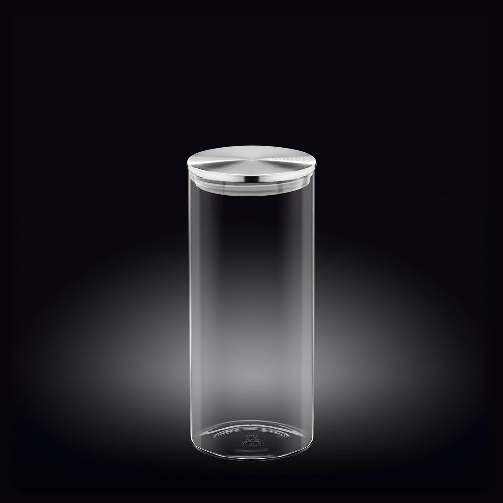 Wilmax Vorratsglas 1500 ml mit Edelstahldeckel 2er Set WL-888517/A2