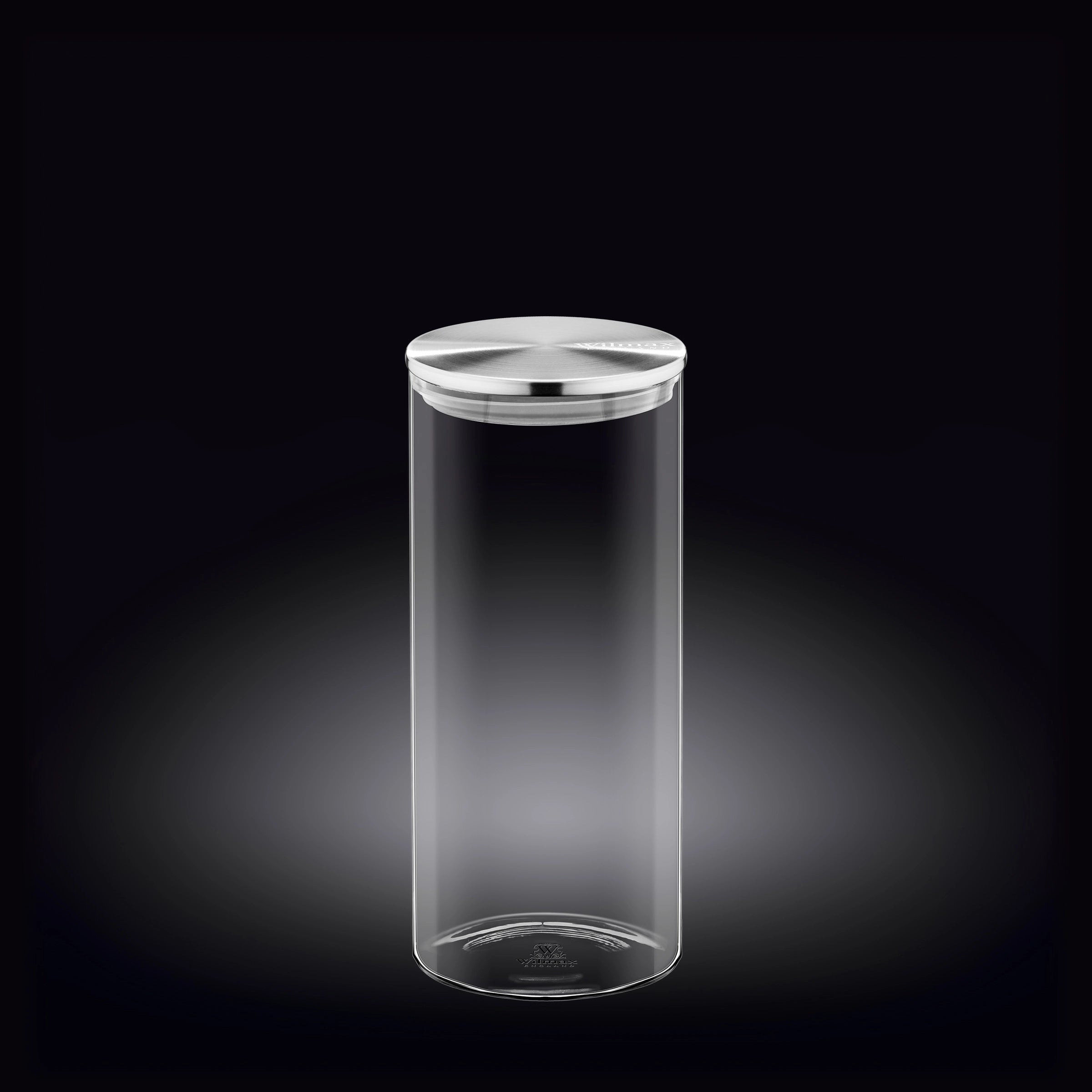 Wilmax Vorratsglas 1500 ml mit Edelstahldeckel 2er Set WL-888517/A2